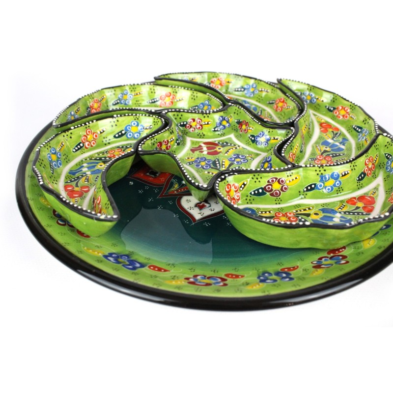 Lalezar Sectioned Ceramic Serving Plate