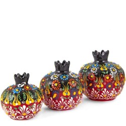 Hand-Painted Ceramic Pomegranate Set