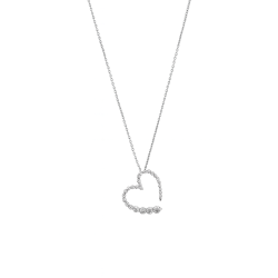 Sparkling Heart Silver Necklace