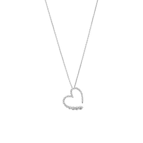 Sparkling Heart Silver Necklace